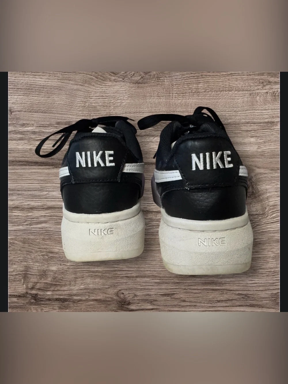 Nike Court Vision Alta Platform Casual Sneakers Black White' SZ 9